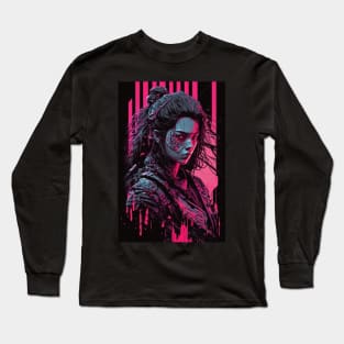 Female Cyberpunk Samurai Long Sleeve T-Shirt